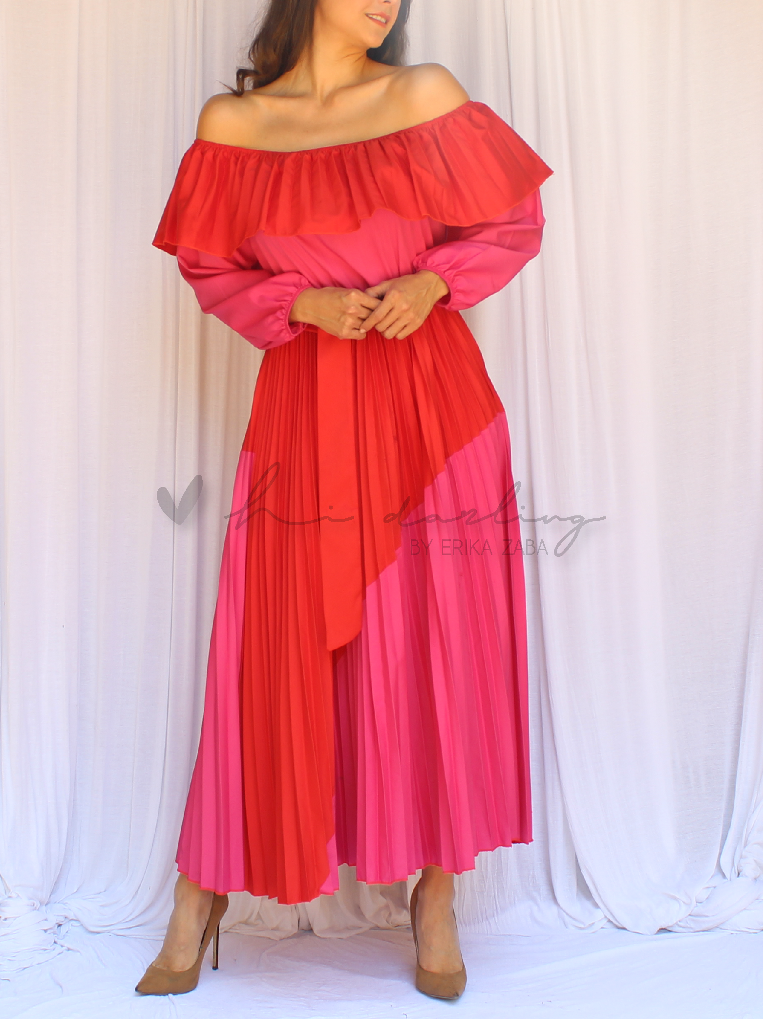 VESTIDO STRAPLE PINK RED