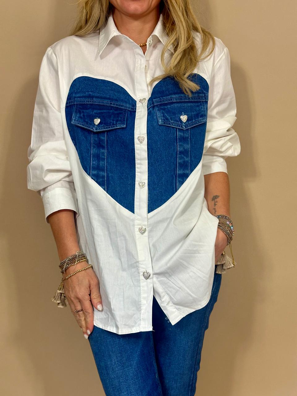 CAMISA HEART DENIM