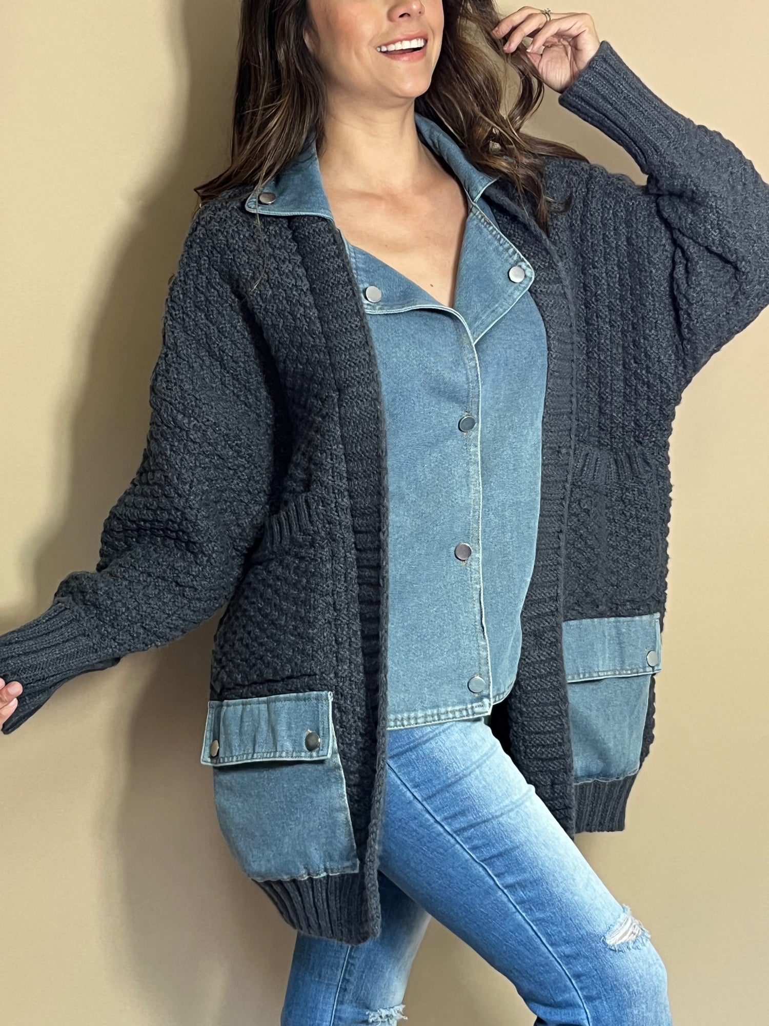 CARDIGAN DENIM CASH