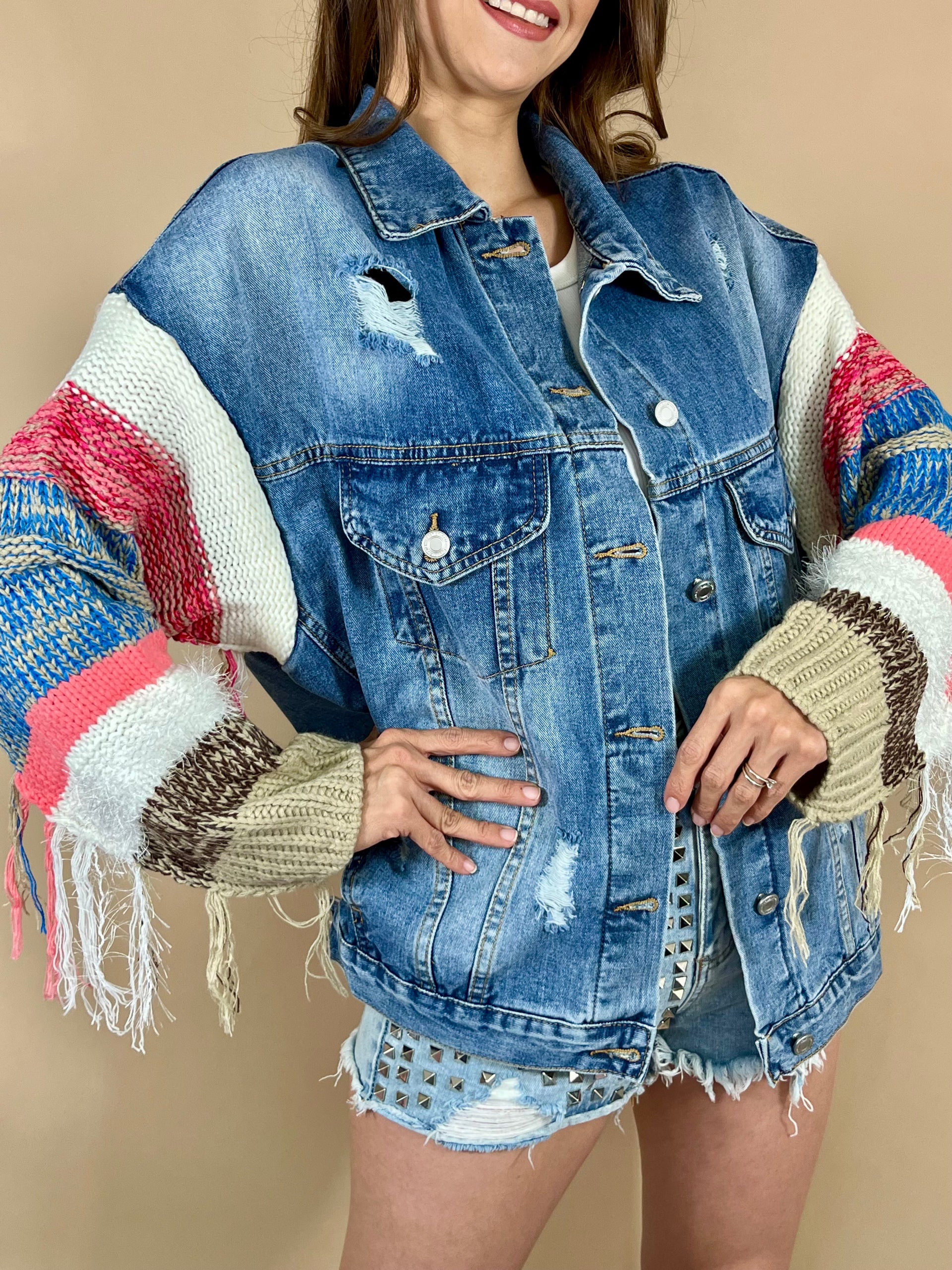 CHAMARRA DENIM  CROCHET