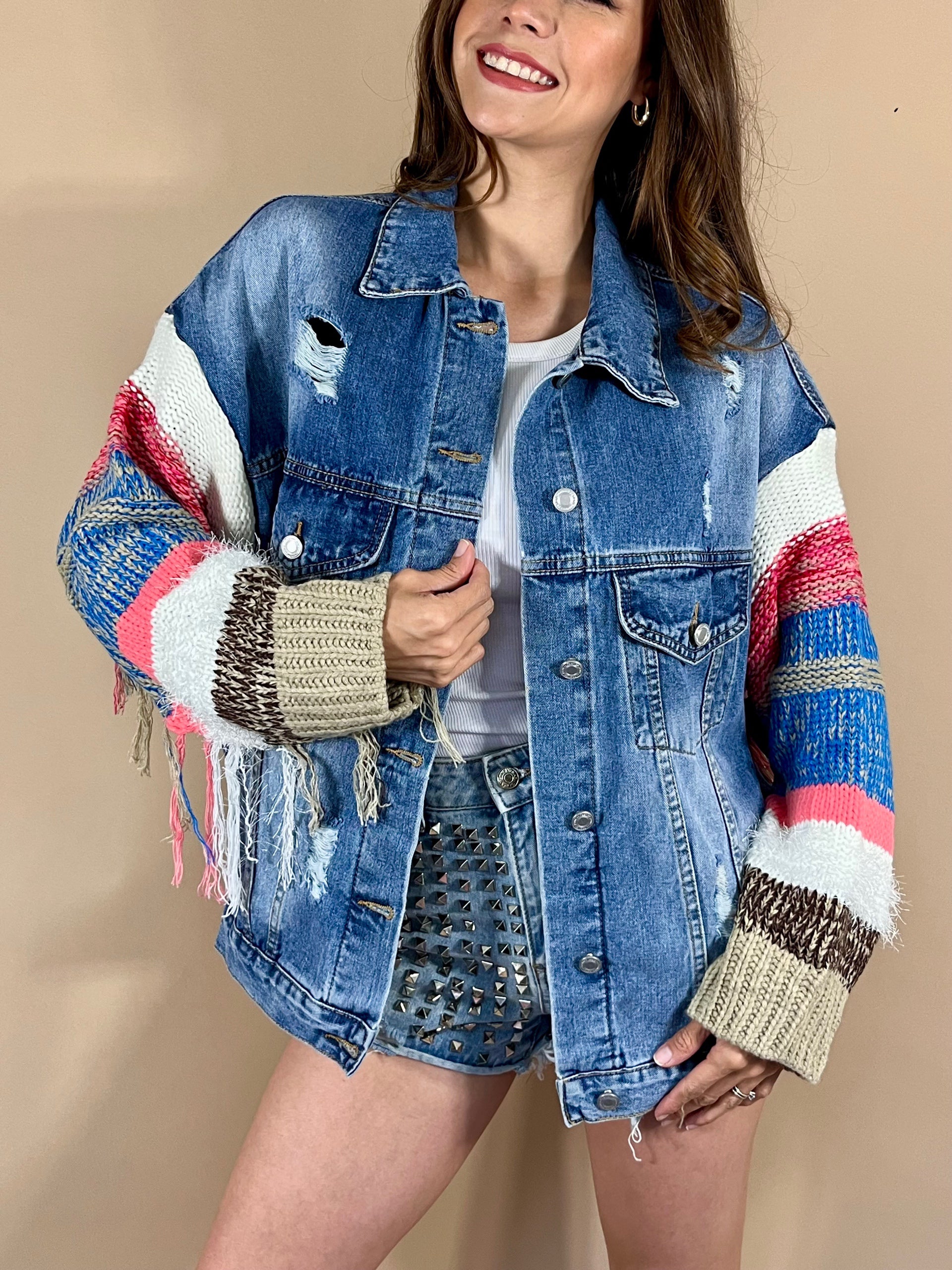 CHAMARRA DENIM  CROCHET