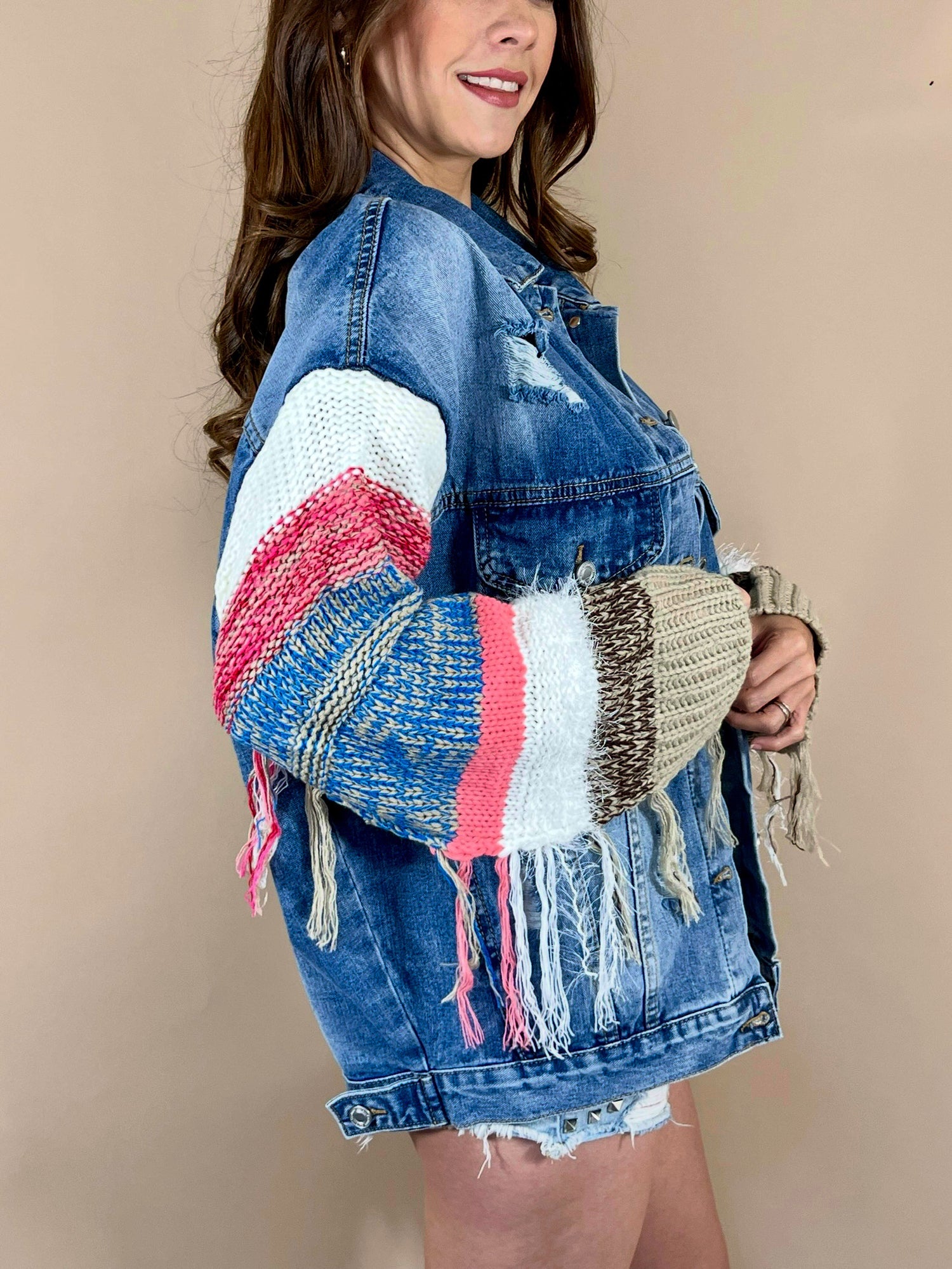 CHAMARRA DENIM  CROCHET