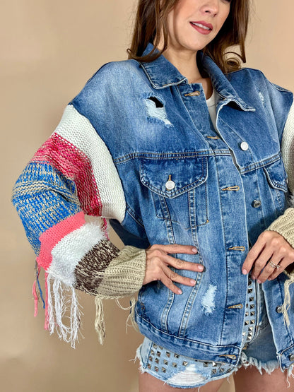 CHAMARRA DENIM  CROCHET