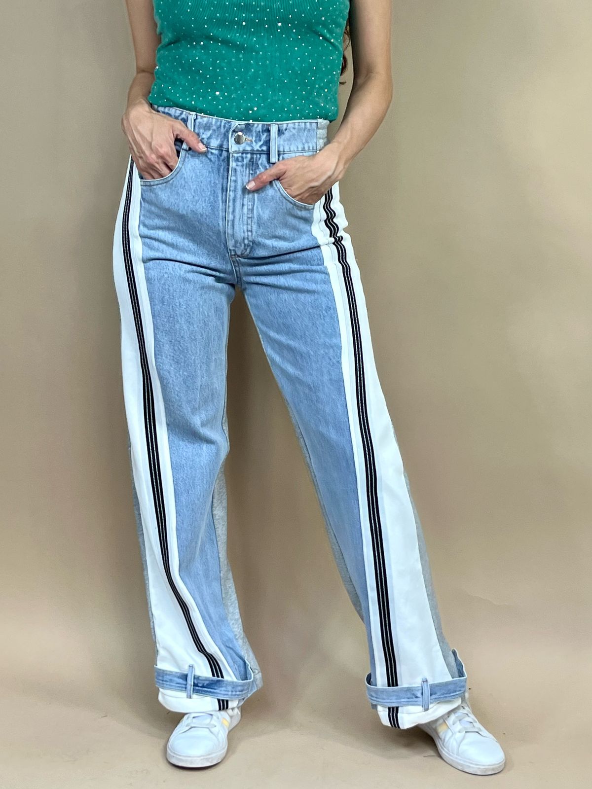 JEANS FRANJAS BLANCAS LILI