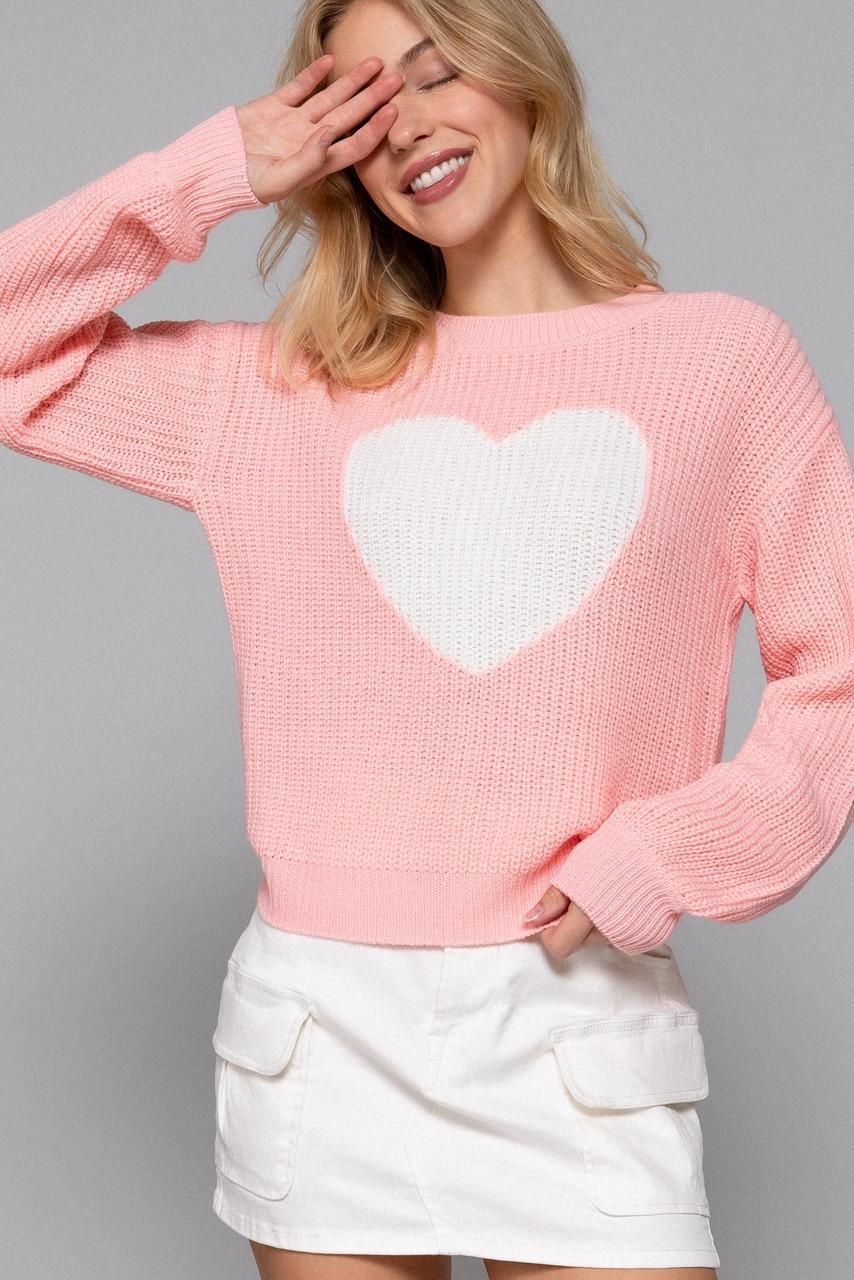 SWEATER HEART ROSY