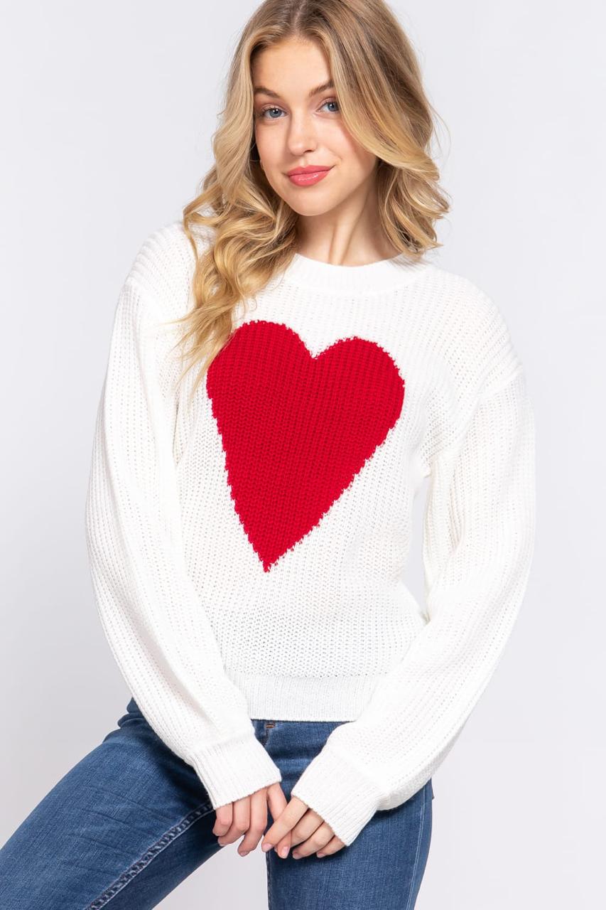 SWEATER HEART ROSY