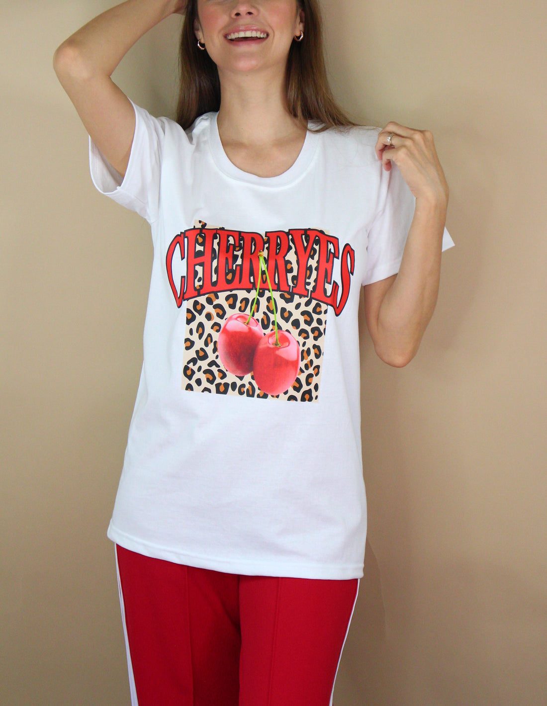 T-SHIRT REGULAR CHERRIES AND PRINT