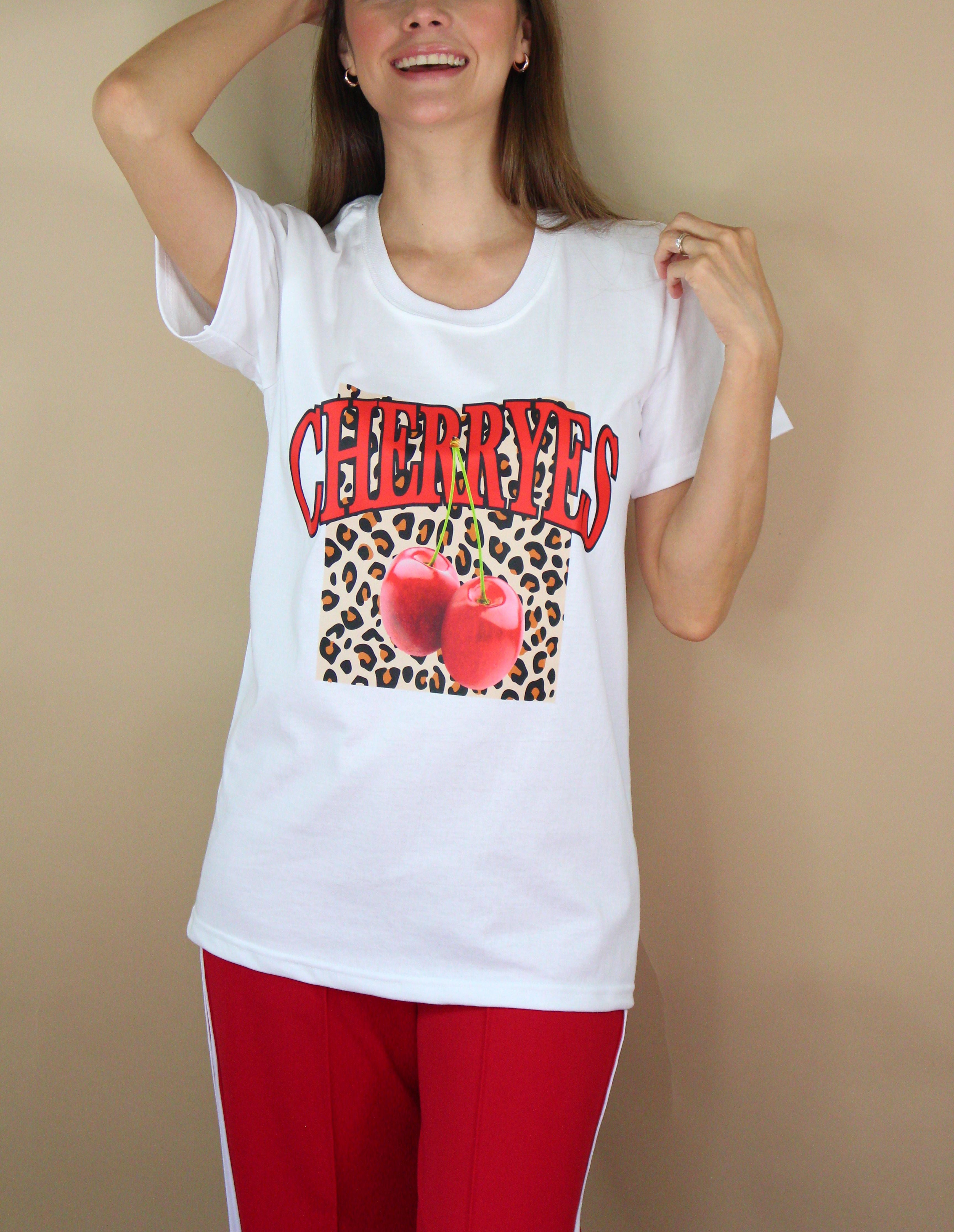 T-SHIRT REGULAR CHERRIES AND PRINT