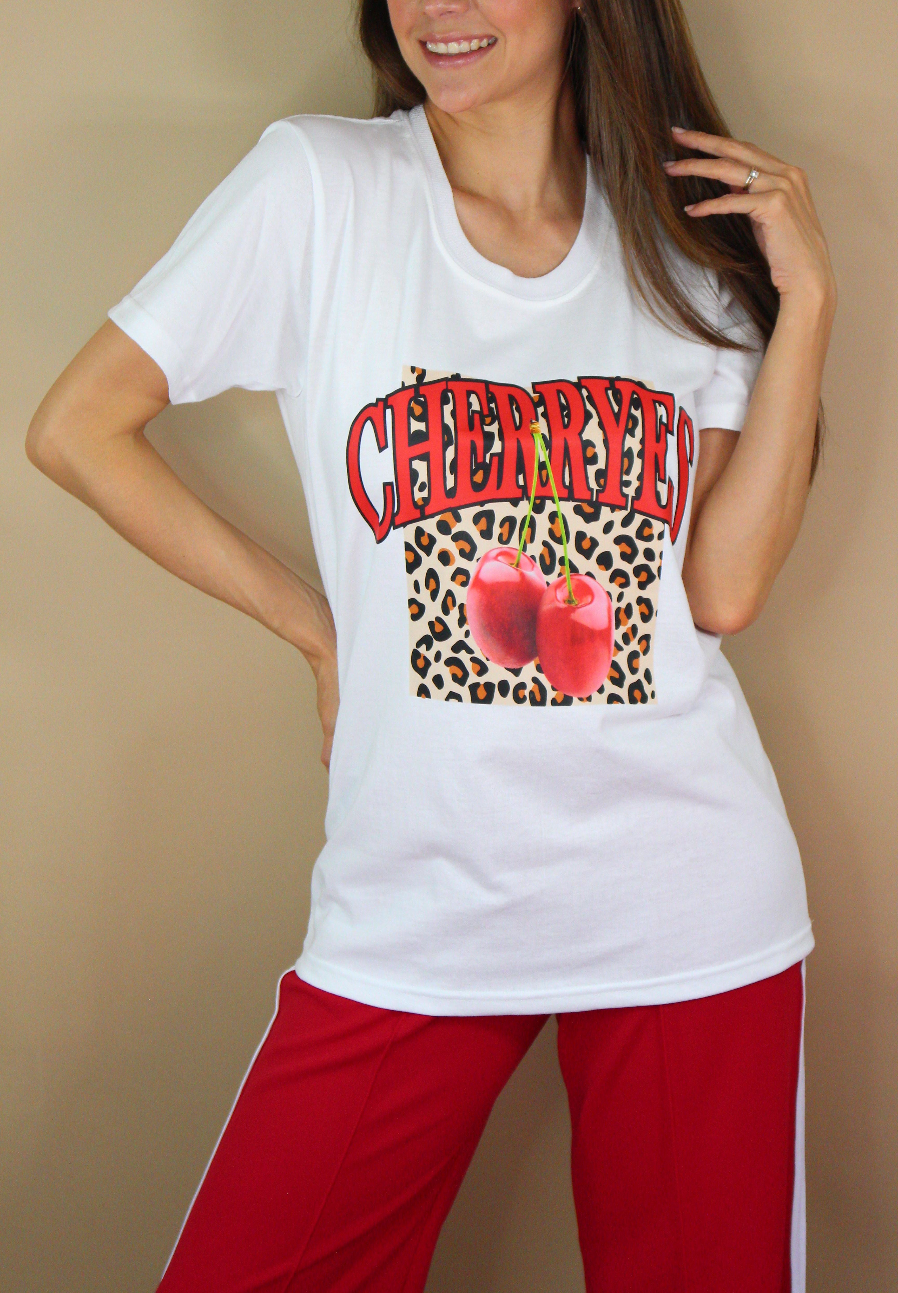 T-SHIRT REGULAR CHERRIES AND PRINT