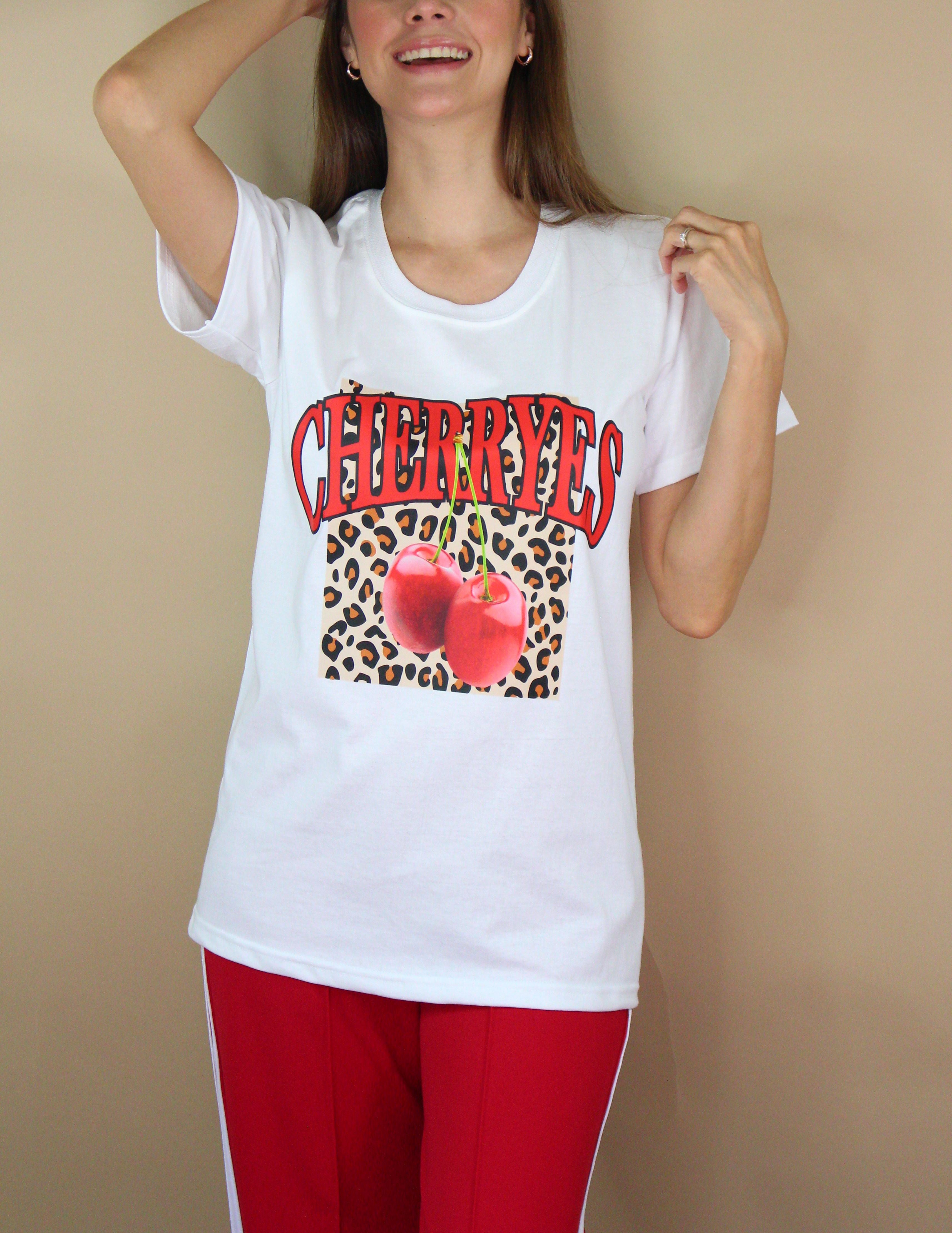 T-SHIRT REGULAR CHERRIES AND PRINT