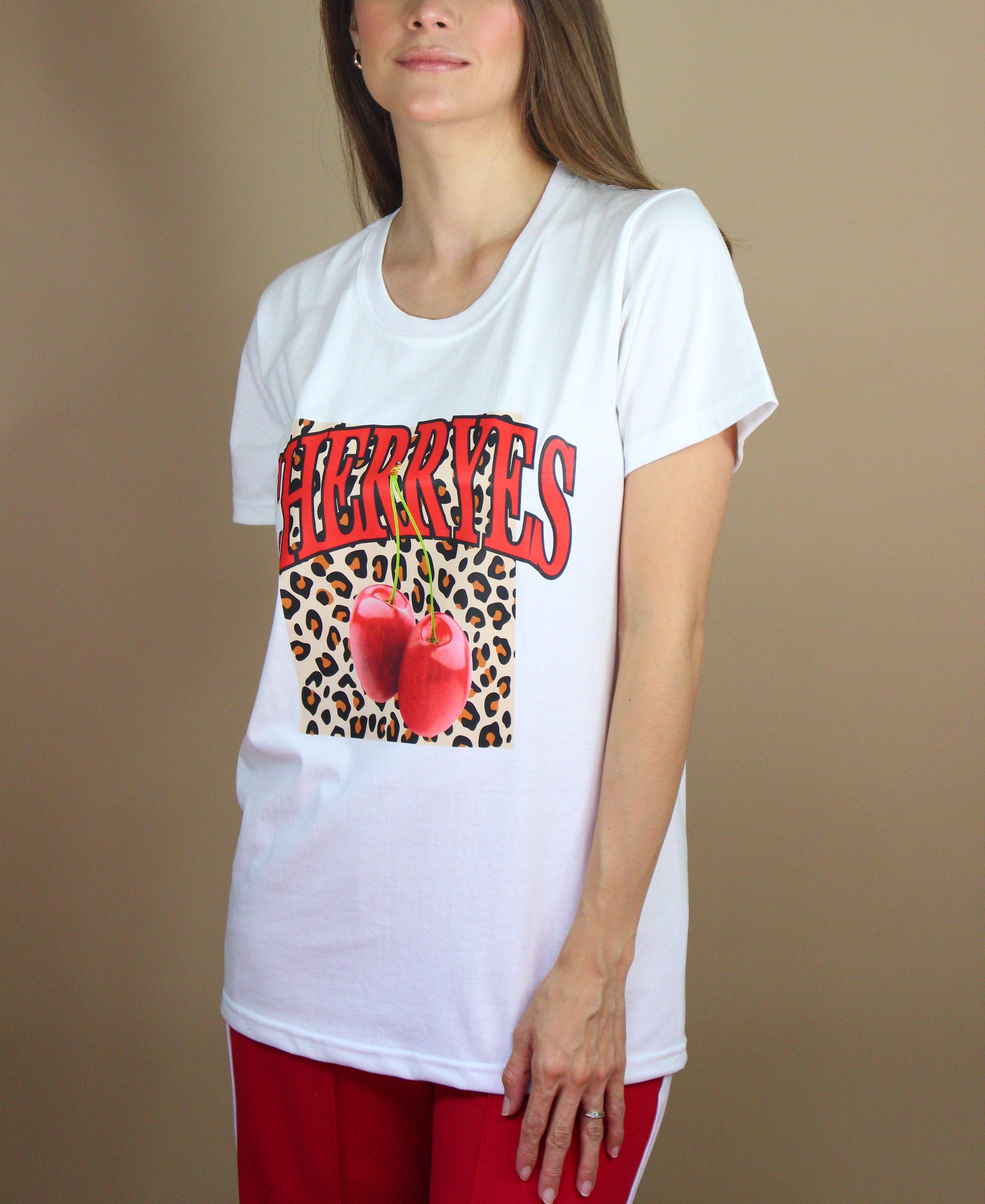 T-SHIRT REGULAR CHERRIES AND PRINT